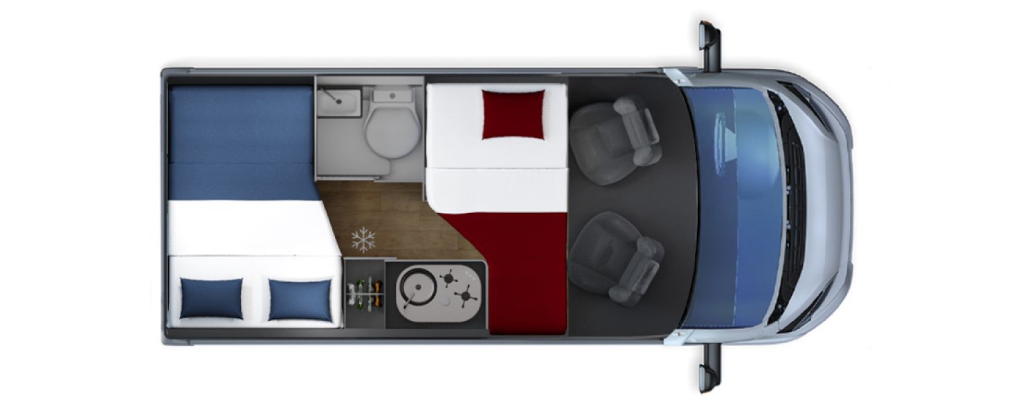 Giottiline 54T  - Van  - Night layout